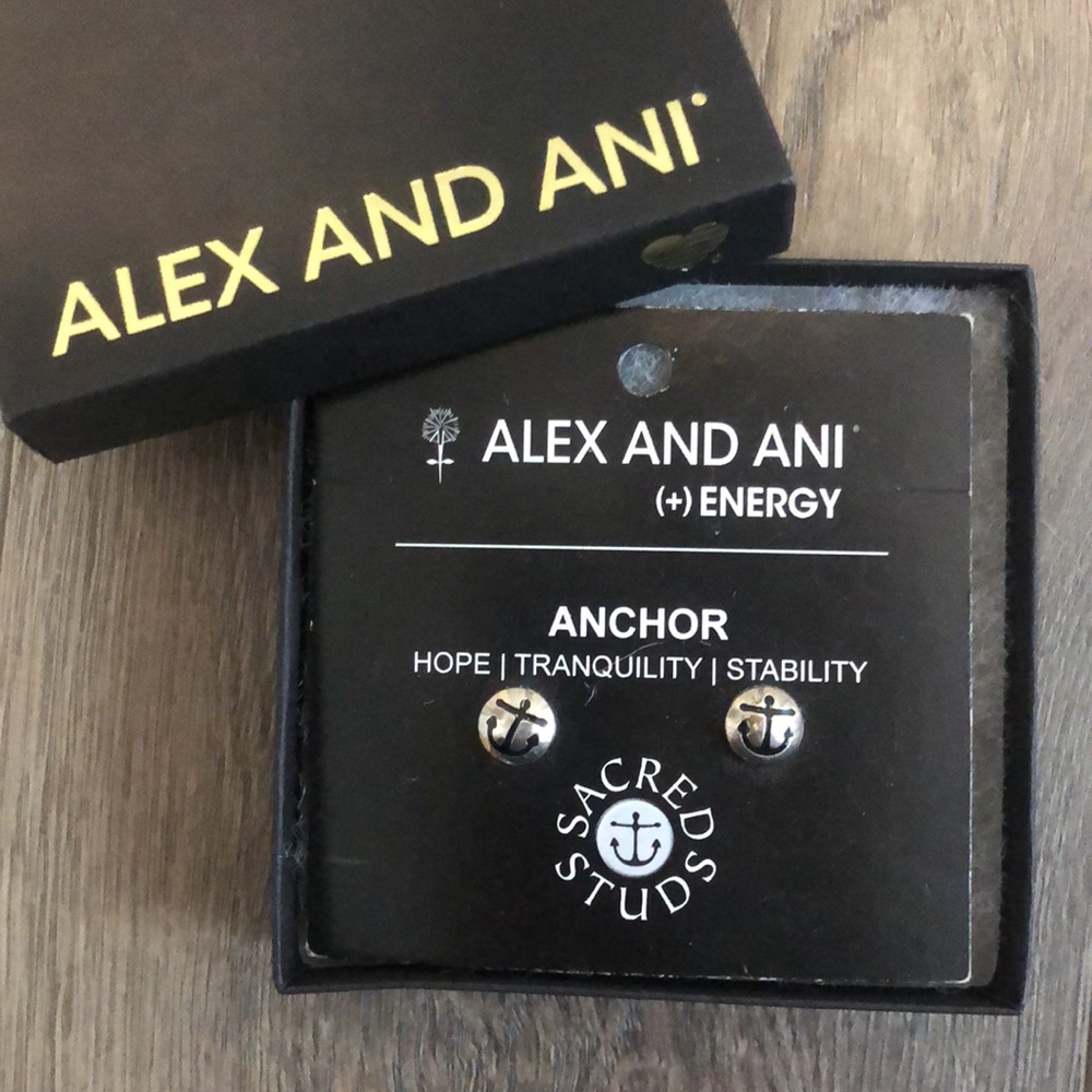 Alex and Ani Anchor Stud Earrings